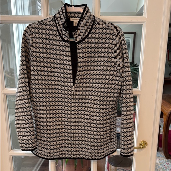 Coldwater Creek Black and White Patterned Sweater - Picture 1 of 12
